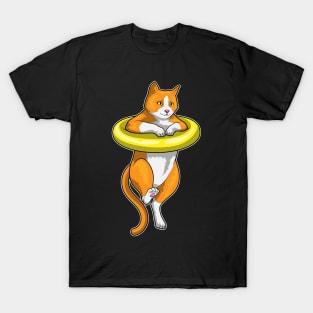 Cat Swimming Swim ring T-Shirt